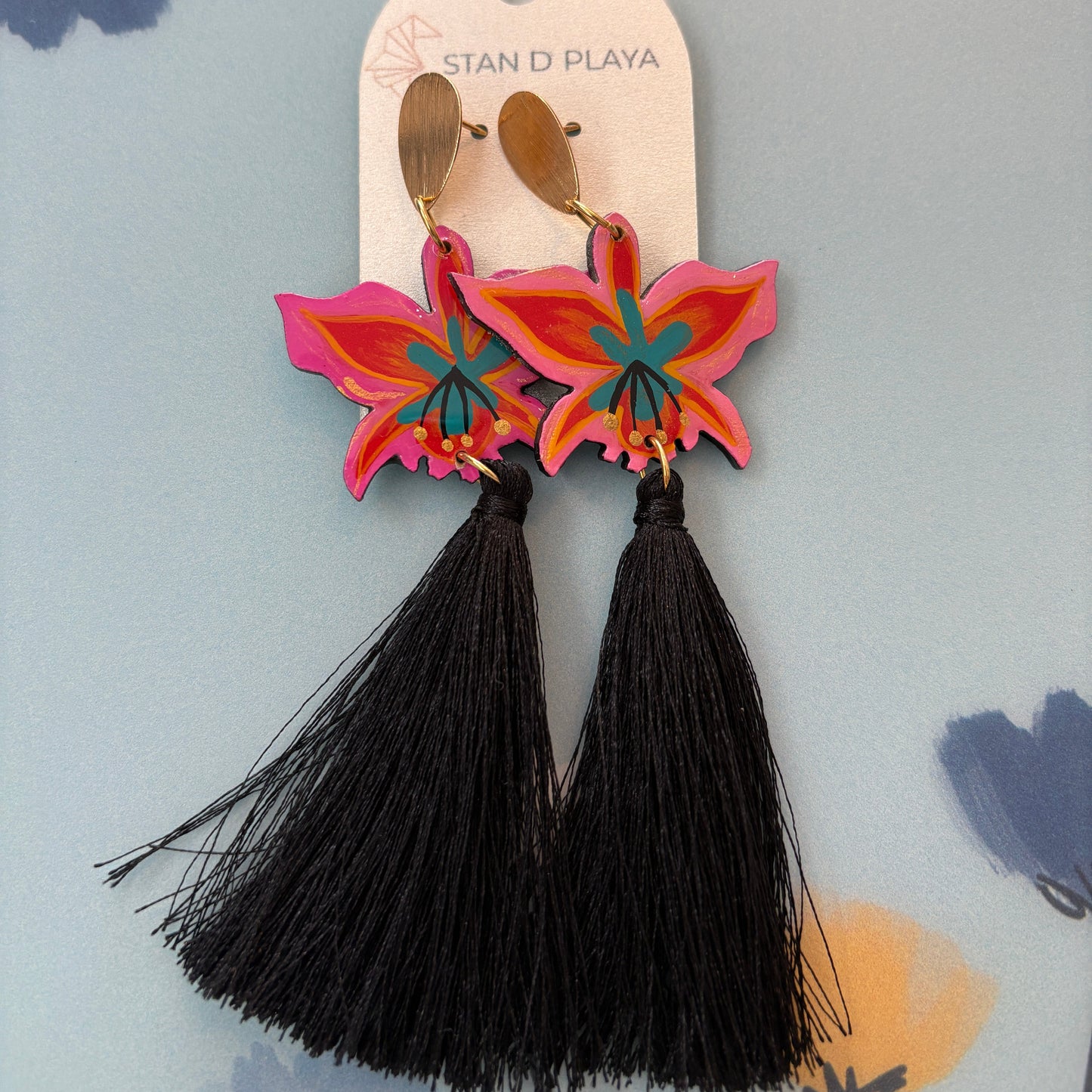 Orquídea de Medianoche Earrings