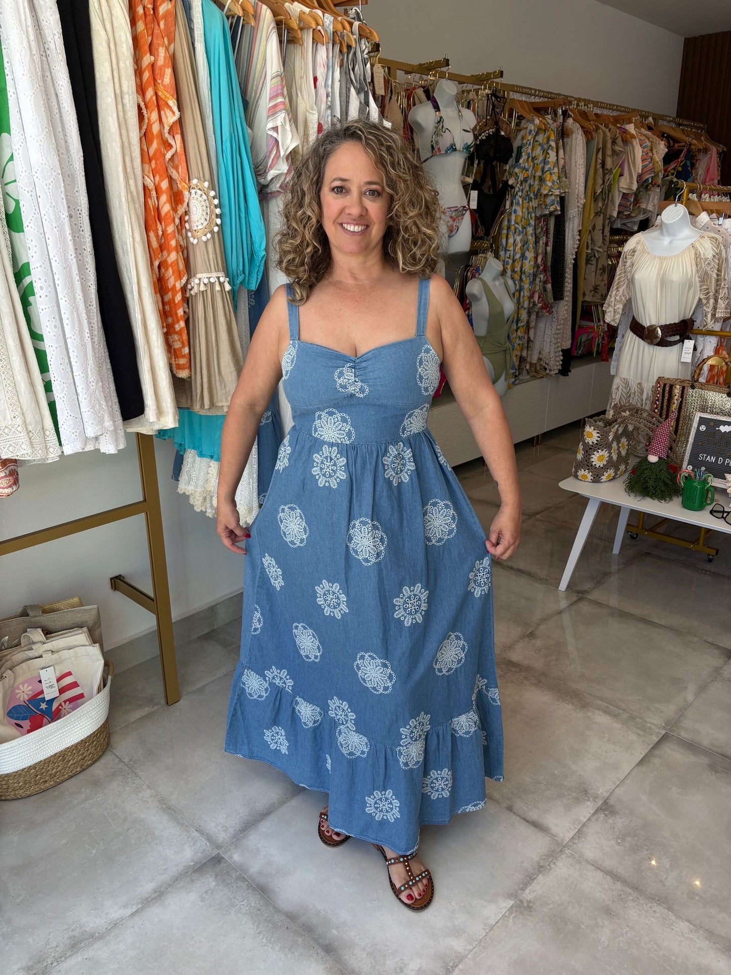 Blue Sky Denim Maxi Dress