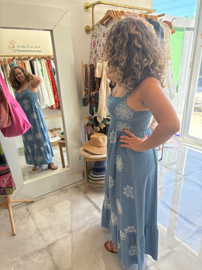 Blue Sky Denim Maxi Dress