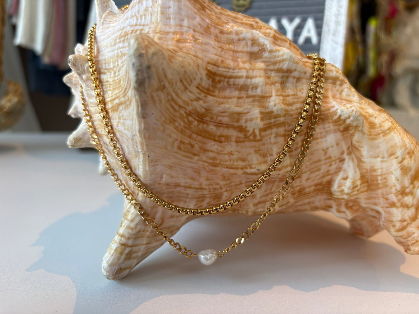 LAYERED PEARL NECKLACE