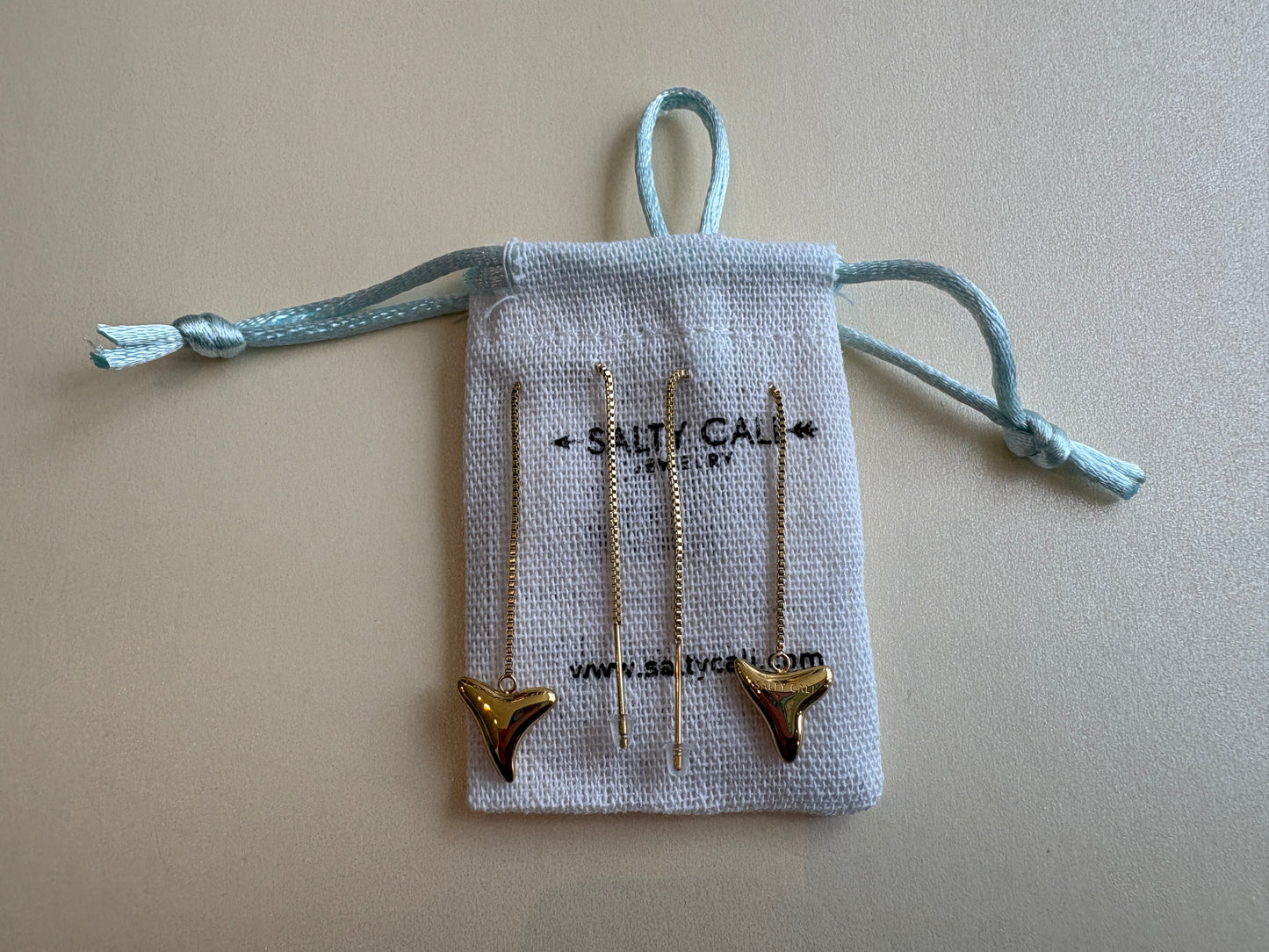 Shark Tooth Threader Earrings