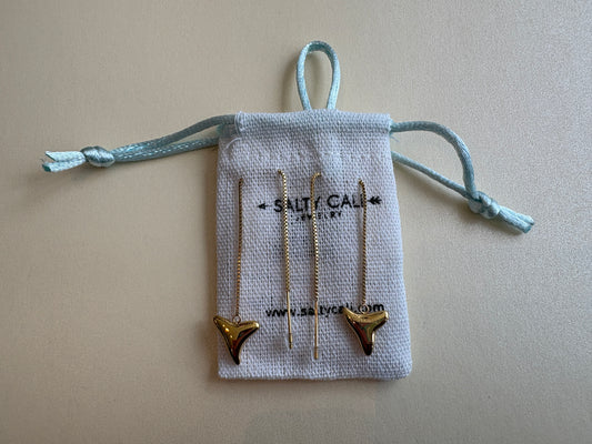 Shark Tooth Threader Earrings