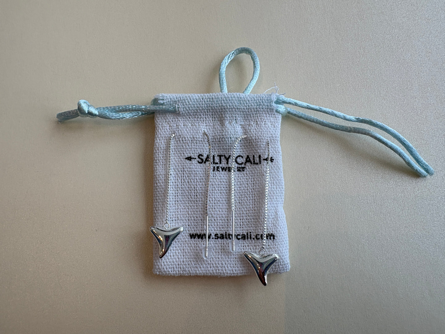 Shark Tooth Threader Earrings