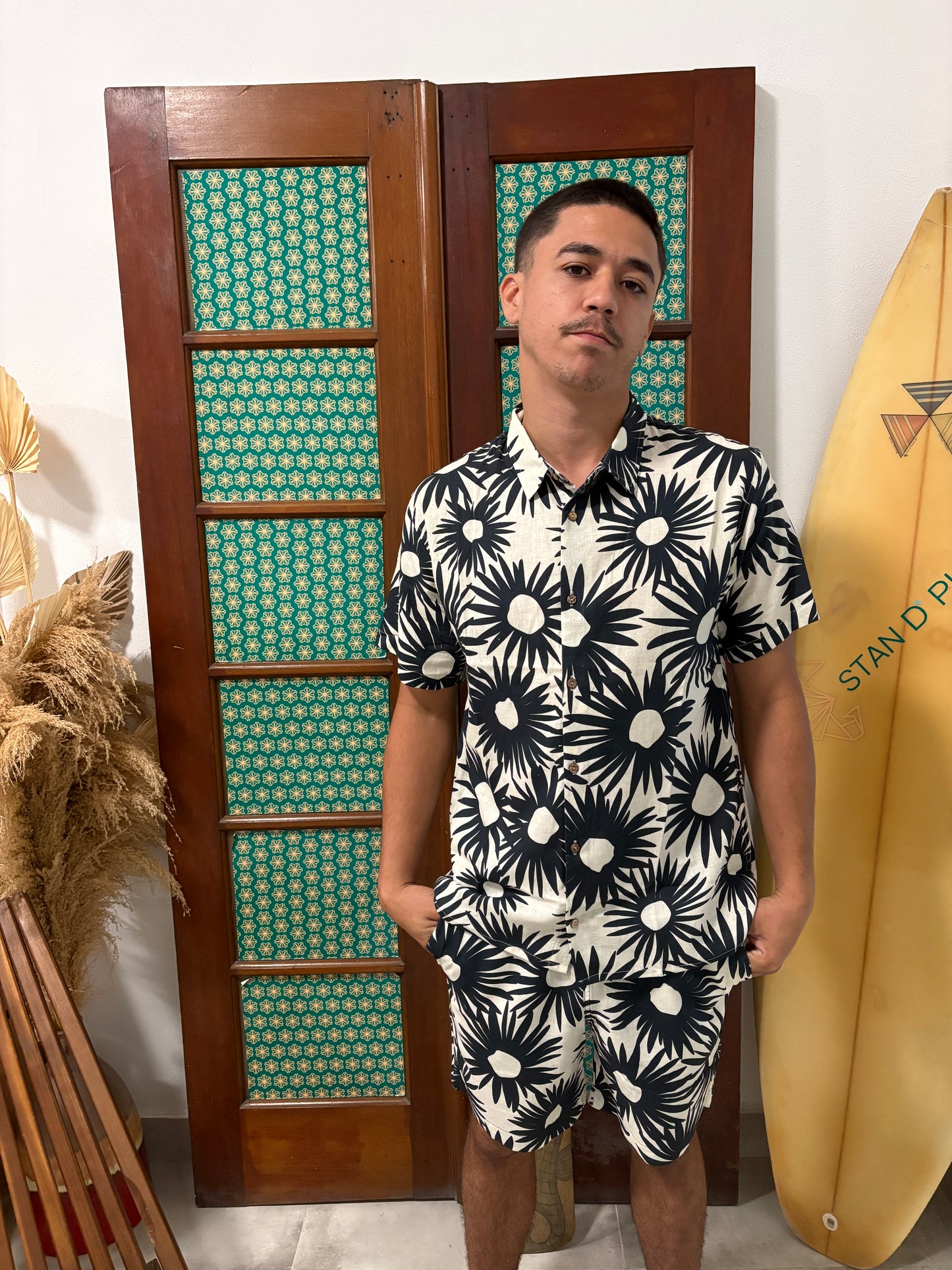 Linen Blend Printed Margaritas Short