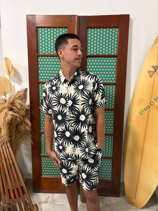 Linen Blend Printed Margaritas Short