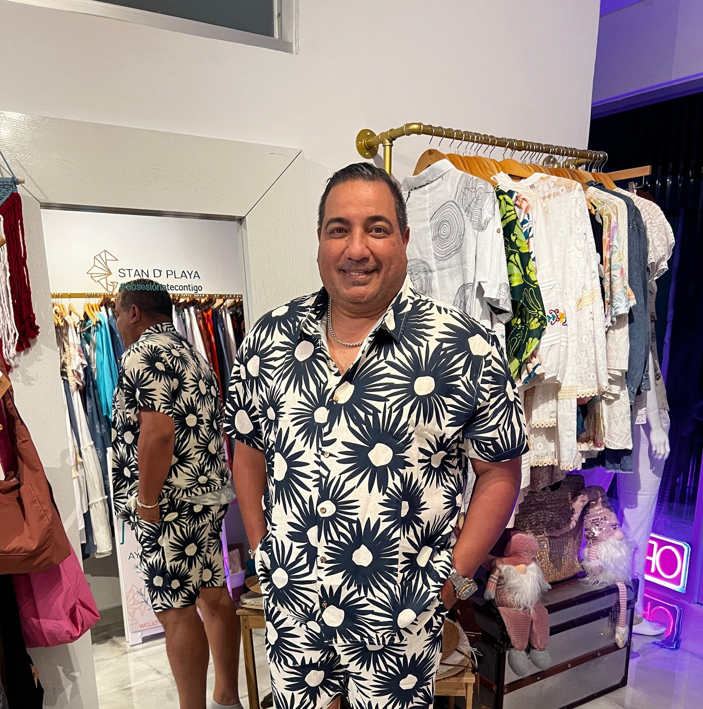 Linen Blend Printed Margaritas Short