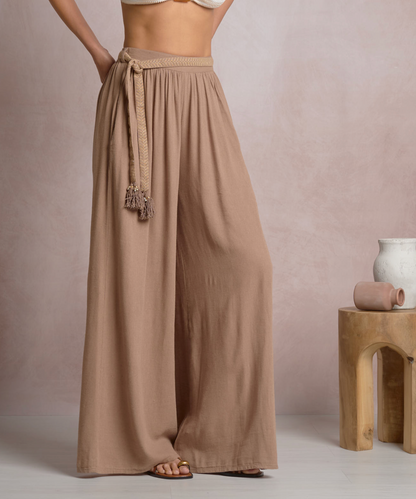 Pants Wide Leg Belted